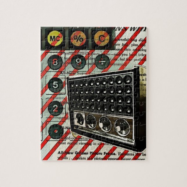 Retroelektronikhögtalare Kort Wave Radio Pussel (Vertikal)