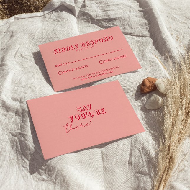 Retrofärgad Funky för Roligt, fetstil, unikt Bröll OSA Kort (Skapare uppladdad)