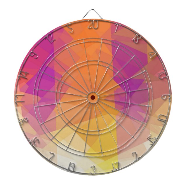 Retrofärgad kubismkonst darttavla (Framsidan)