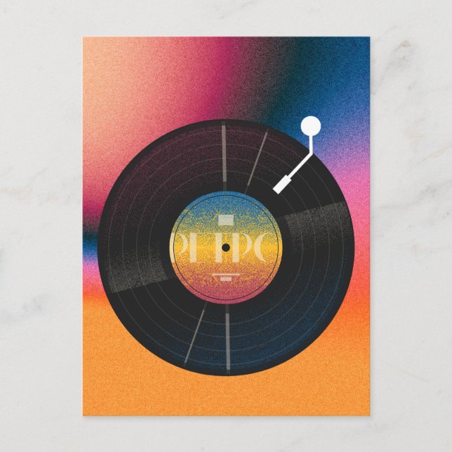 Retrofärgad vinyl vykort (Framsida)