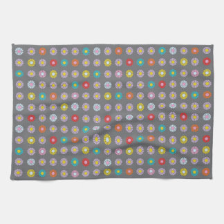 Retrofärgat blomma kökshandduk