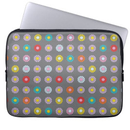 Retrofärgat blomma laptop fodral