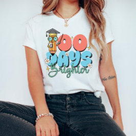 Retrofärgfull 100 dagar ljusare t shirt