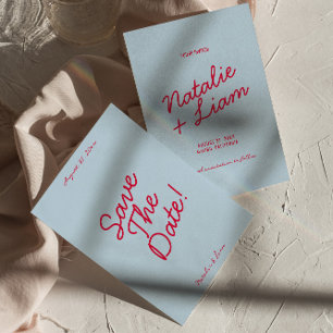 Retrofärgfull Bright-Funky Unik Modern Bröllop Spara Datumet