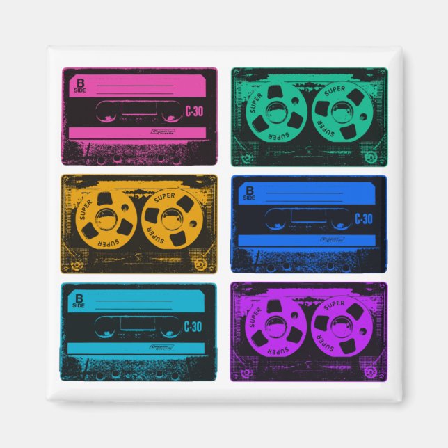 Retrofärgfulla kassettband magnet (Framsidan)