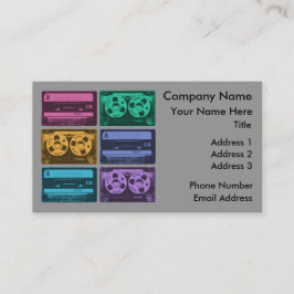 Retrofärgfulla kassettband visitkort
