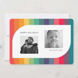 Retrofärgfullt geometriskt formfoto julkort