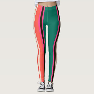 Retrofärglöst rand, abstraktens bakgrund leggings
