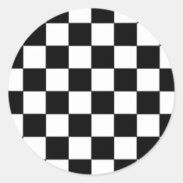 Retrofilm för svart och vitt kontrollerbord runt klistermärke