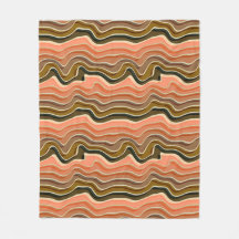 Retroflöde Mysigt med Vågigt Rand Fleece Blanket