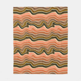 Retroflöde Mysigt med Vågigt Rand Fleece Blanket