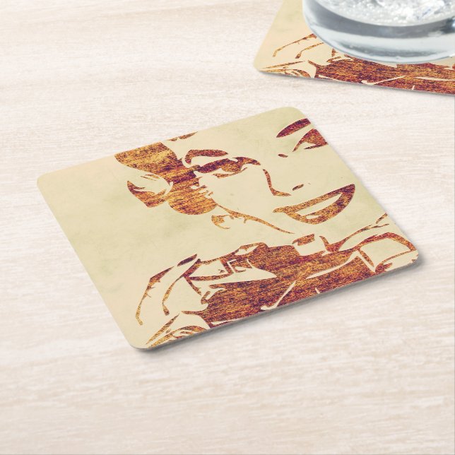 Retrofotograf Underlägg Papper Kvadrat (Vinklad)