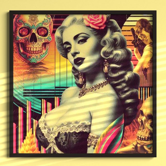 Retrofuturism Collage Pin-up Poster (Skapare uppladdad)