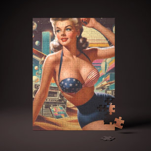 Retrofuturism Cute Pin-up Pussel