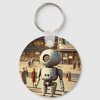 Retrofuturistic Robot Nyckelring