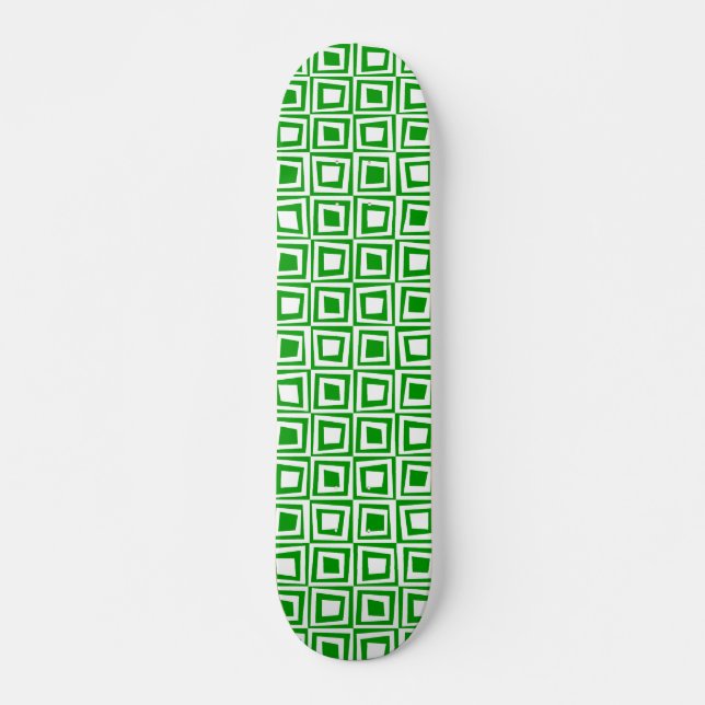 Retrofyrkanter - vit på Grönt Skateboard Bräda 21,5 Cm (Framsida)