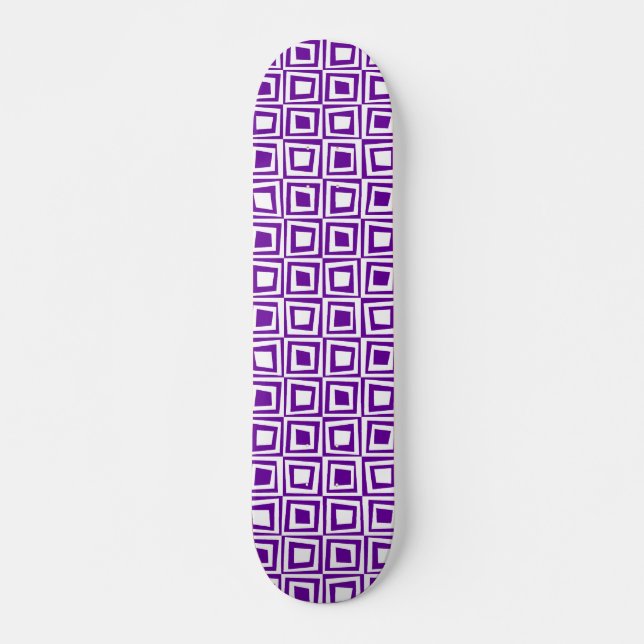 Retrofyrkanter - vit på Lila Mini Skateboard Bräda 18,5 Cm (Framsida)
