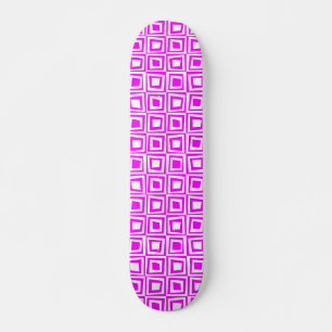 Retrofyrkanter - vit på Magenta Skateboard Bräda 19,5 Cm