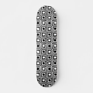 Retrofyrkanter - vit på svart mini skateboard bräda 18,5 cm