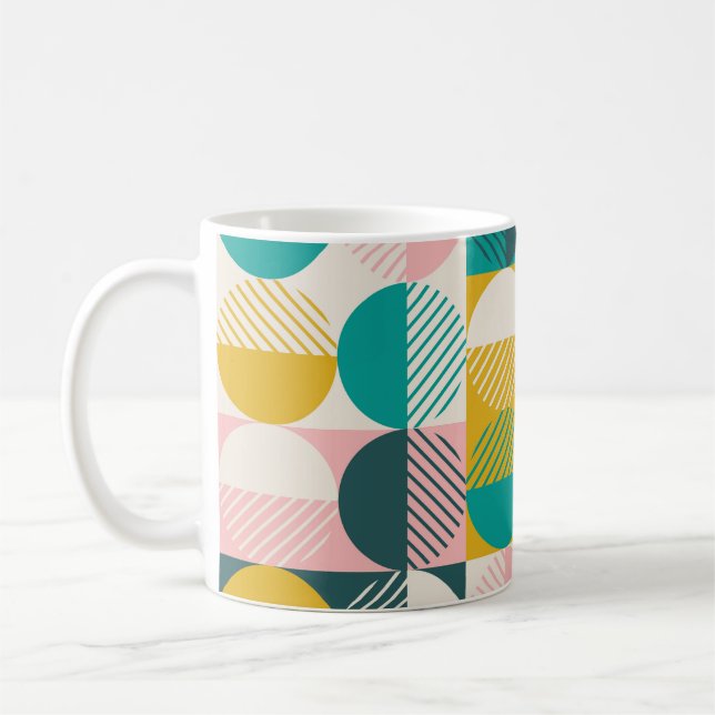 Retrogeometri: modern vintage mönster. kaffemugg (Vänster)
