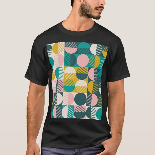 Retrogeometri: modern vintage mönster. t shirt (Framsida)