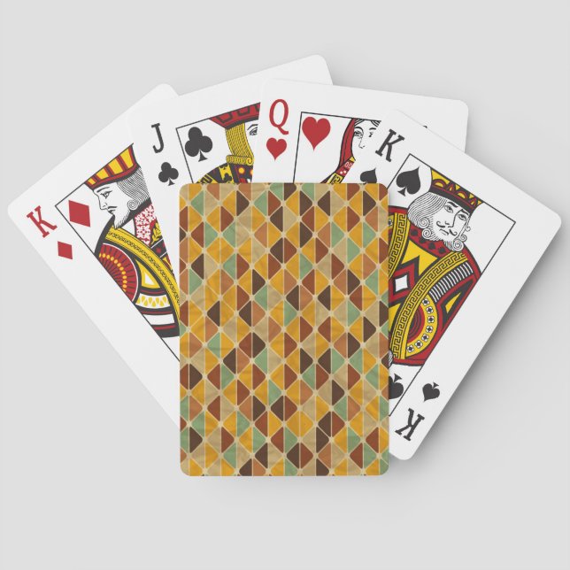 Retrogeometrisk mönster 3 casinokort (Baksidan)
