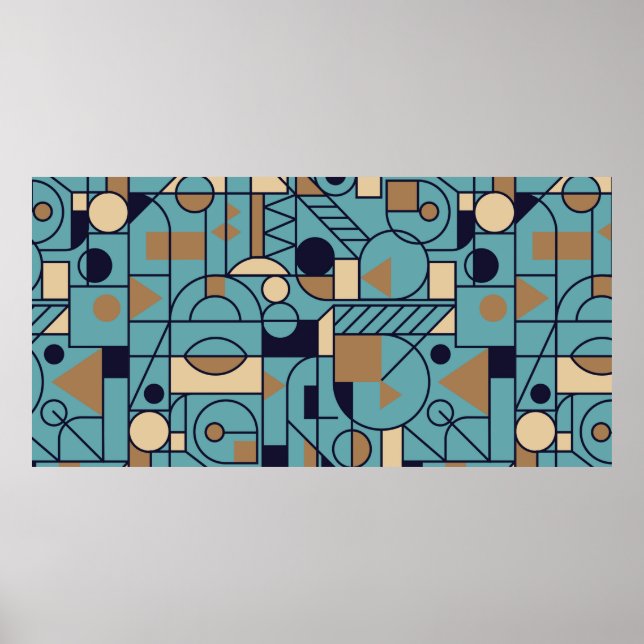 Retrogeometrisk, sömlös bakgrundsdesign. Modern Poster (Framsidan)