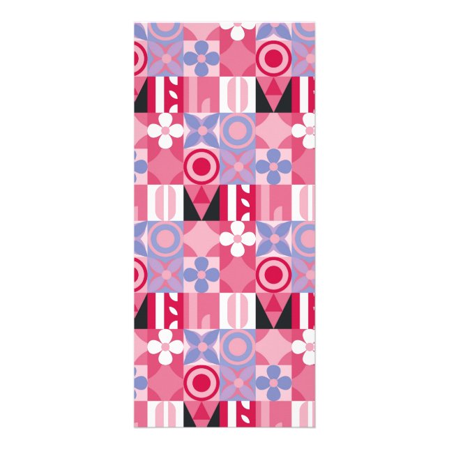 retrogeometrisk utskrift mönster reklamkort (Framsidan)