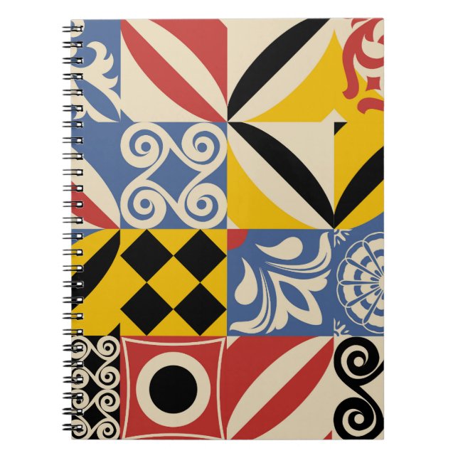 Retrogeometriska former: Azulejos-plattor. Anteckningsbok (Framsidan)
