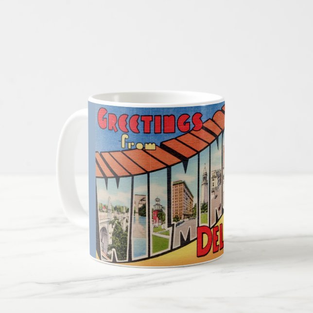 Retrohälsning för Wilmington Delaware  Kaffemugg (Framsida vänster)