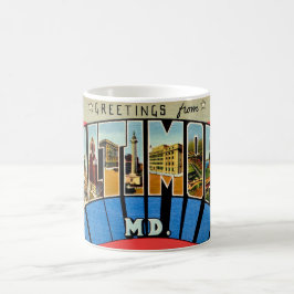 Retrohälsning från Baltimore-mugg Kaffemugg