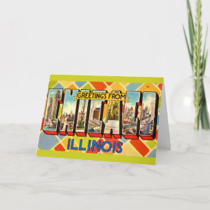 Retrohälsning från Chicago-kort Kort