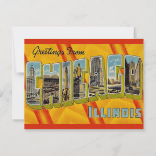 Retrohälsning från Chicago Vykort