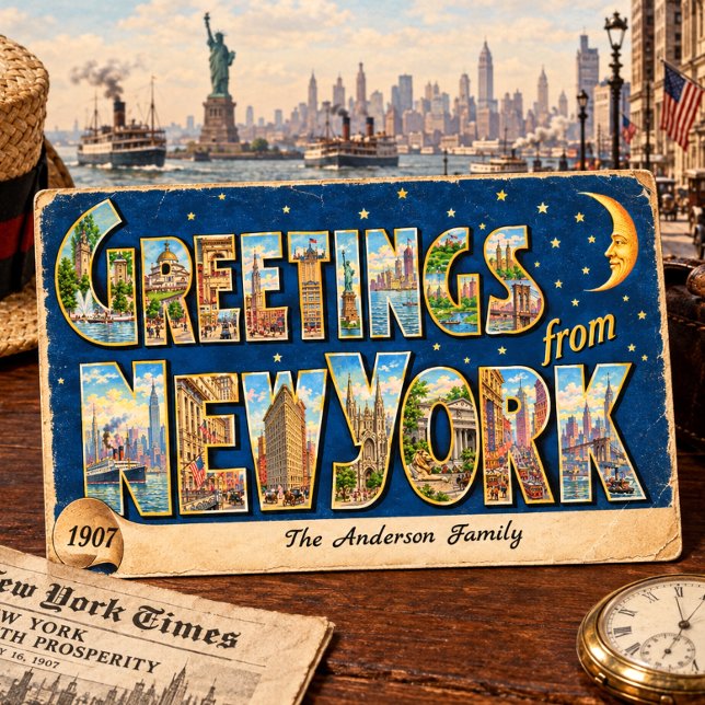 Retrohälsningar från New York Vykort (Skapare uppladdad)