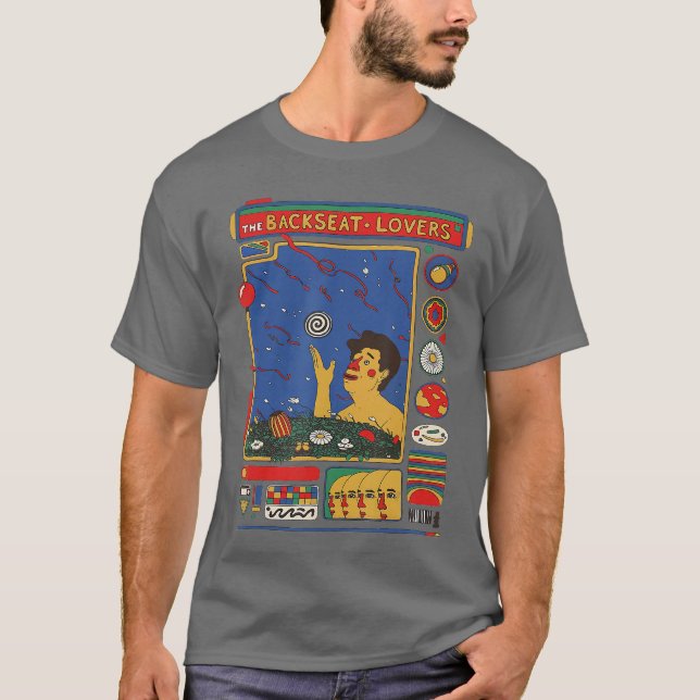 Retrohe Backseat Lovers Waiting to Spill Love Musi T Shirt (Framsida)