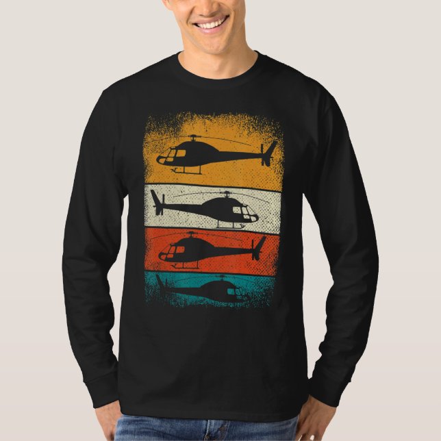 Retrohelikopter, För manar kvinnohelikopter Pilot  T Shirt (Framsida)
