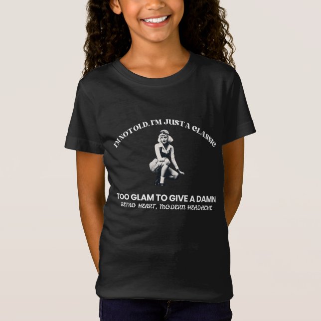 Retrohjärta, modern attityd t shirt (Framsida)