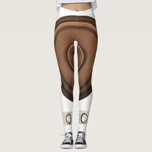 Retrohögtalare: brun, isolerad vit. leggings