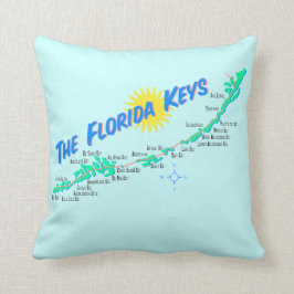 Retroillustration av Floridas Keys-karta Kudde