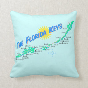 Retroillustration av Floridas Keys-karta Kudde