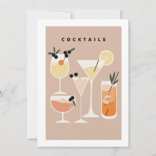 Retroinspirerad cocktailparbjudan inbjudningar