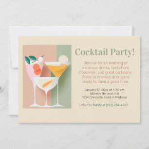Retroinspirerad cocktailparbjudan meddelande
