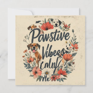 Retroinspirerad hundmamma slogan - Positiva vibrat Inbjudningar