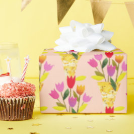 Retroinspirerad tulpaner Hand-Illustrated Midsekel Presentpapper