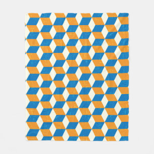 Retroisometriska kuber, geometrisk illusion fleecefilt