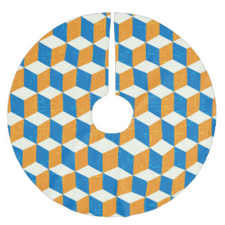 Retroisometriska kuber, geometrisk illusion julgransmatta borstad polyester