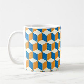 Retroisometriska kuber, geometrisk illusion kaffemugg