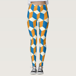Retroisometriska kuber, geometrisk illusion leggings