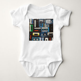 Retrokassetter: Vintage med blå bakgrund. T Shirt