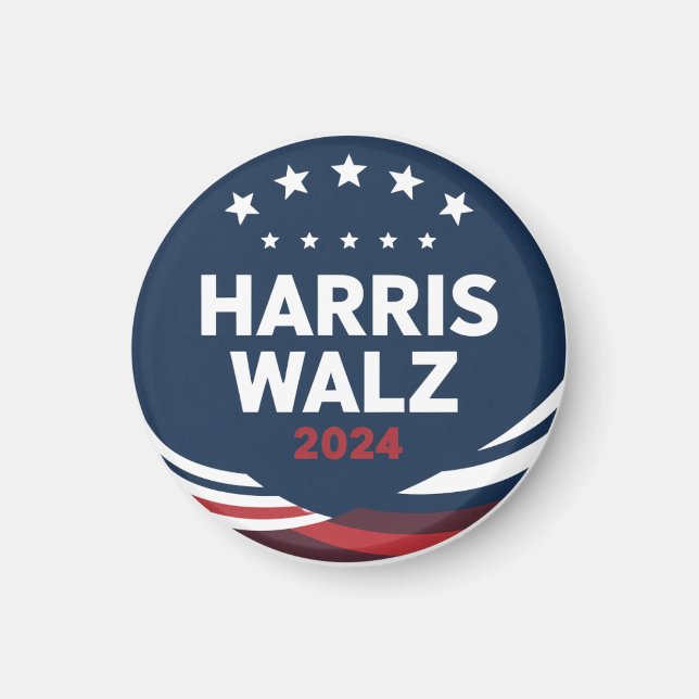 Retroknappval för demokrater Harris Waltz  Magnet (Framsidan)